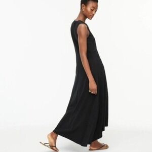 J. Crew Black Sleeveless Subtle High Low Maxi Dress‎ Size Medium